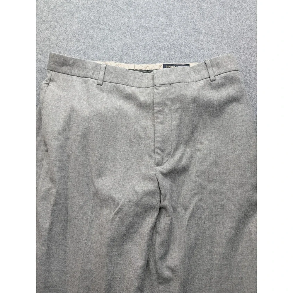 Banana Republic Grey Dress Pants Trousers Men's 36x34 Flat Front Classic...